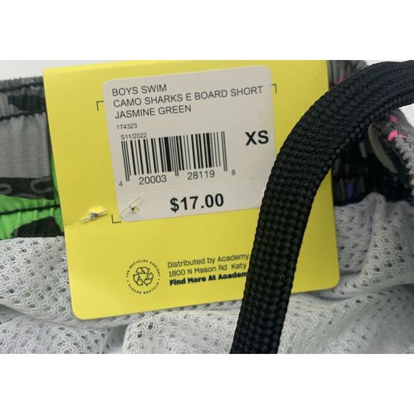 O’rageous Boys Swim Camo Sharks Board Shorts Alaskan Blue & Jasmine Green 2 Pair - Picture 10 of 11